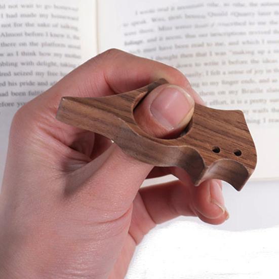 Wooden Thumb Bookmark for Cats Dogs Walnut Page Holder One-Handed Reading Portable Book Clip Handcrafted Gift for Book Lovers