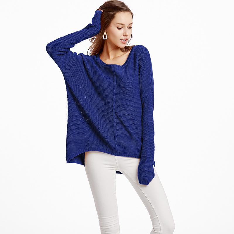 Popular women's knitted sweater European and American large-size women's clothing autumn and winter new pullover knitted sweater