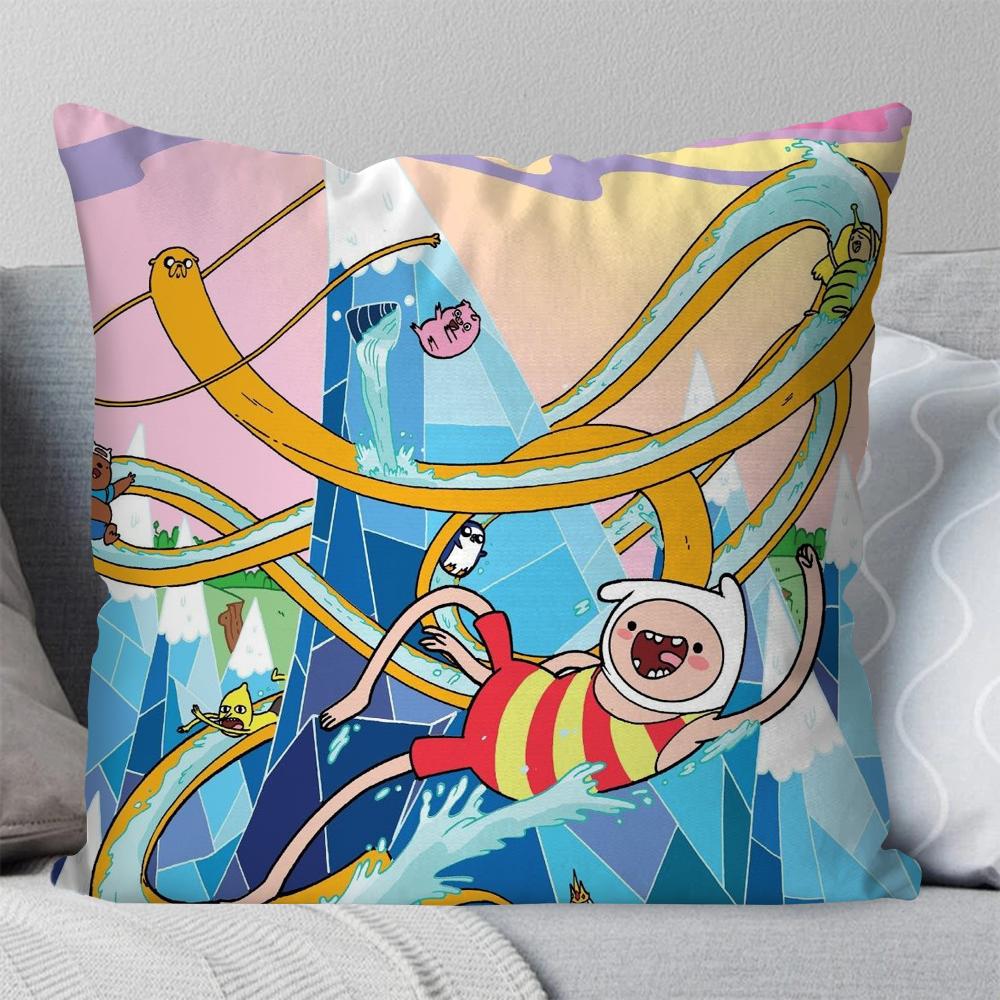 A-Adventure T-Time Comedy Animation Pillow Case Square Pillow Bedroom Sofa Leisure Comfort Car Living Room Home Decoration 40X40