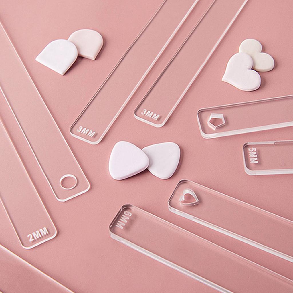 12pcs Stylish Sturdy Acrylic Mudboard Guide Strips for Clay Thickness Control Convenient for Pottery and Baking Tool