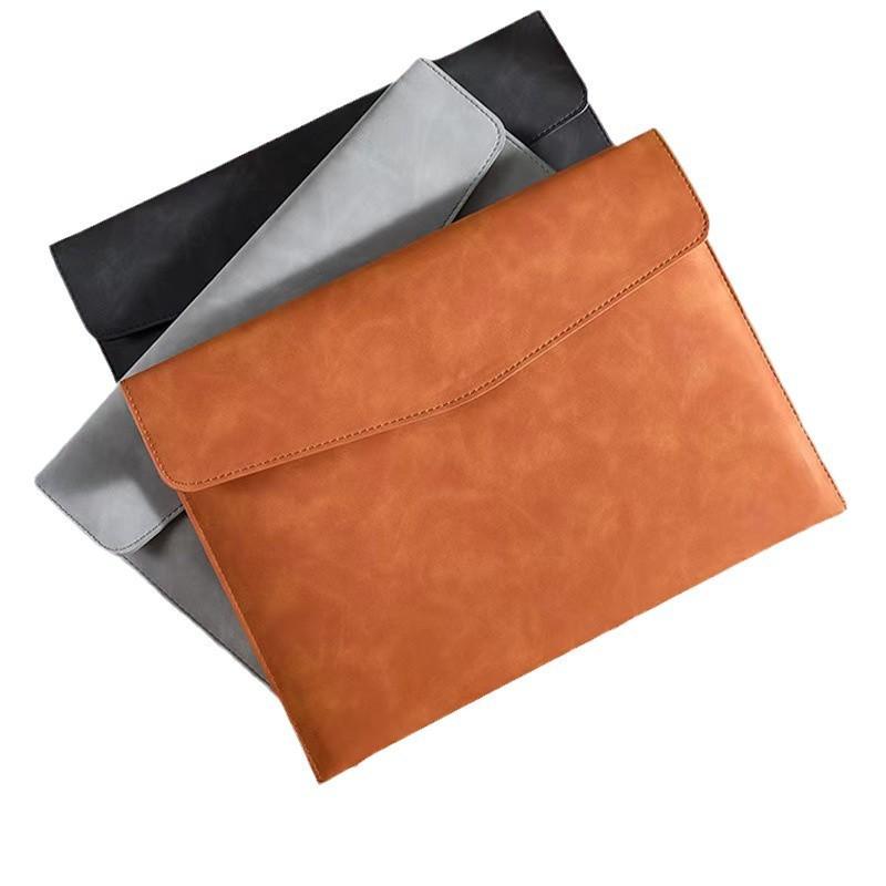 A4 Leather Leather File Storage Bag Briefcase Simple Retro Single-layer Thickened Waterproof Large-capacity Business Meeting Bag