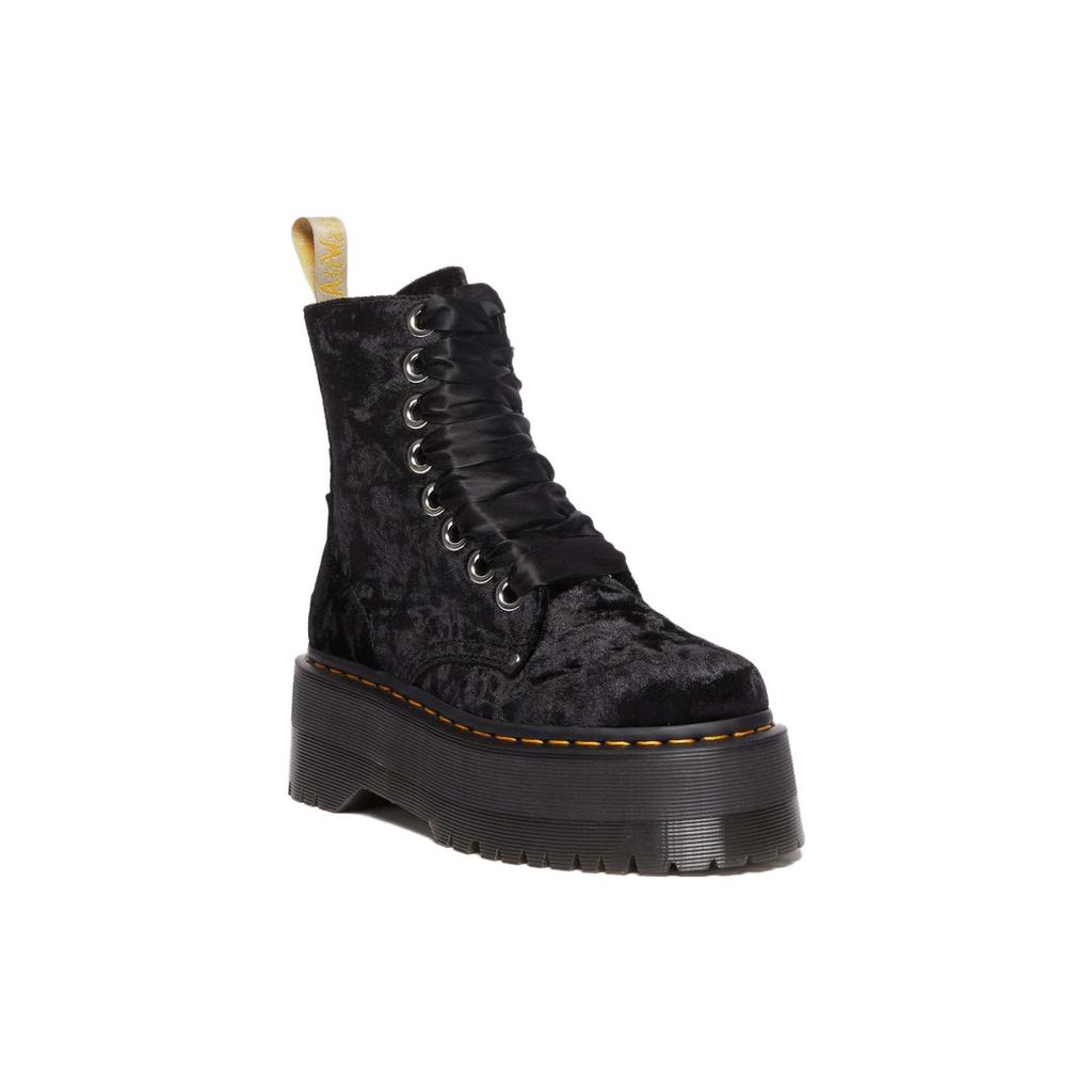 Dr. Martens Suede Round Toe Lace-Up Comfortable Short Boots Women boots Black 31030001