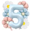 7pcs Matte Finish Daisy Balloon Number Wedding Decor Birthday Party Decoration Aluminum Foil Balloon Baby Shower Decorations