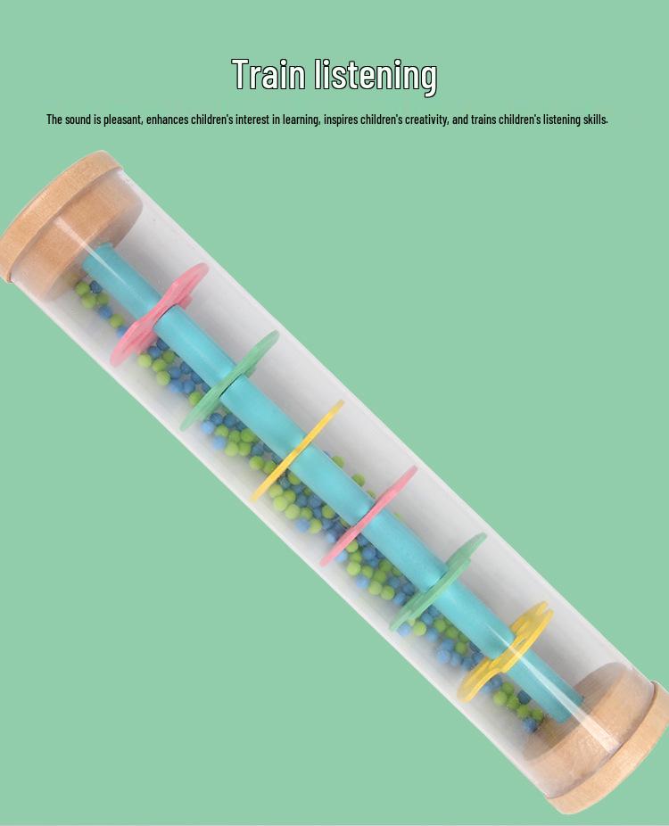 Regenmacher Spielzeug im Bambus-Stil: Visuelles & Auditorisches Früherziehungsinstrument für Säuglinge & Kleinkinder