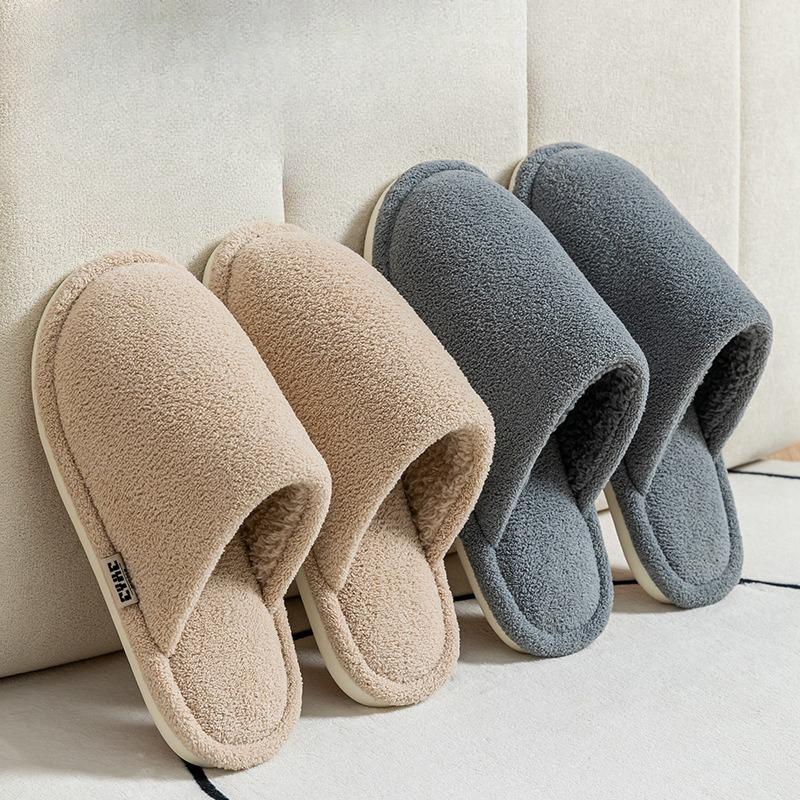 Baumwollschuhe für drinnen zu Hause, Wärme, Fleece, rutschfest und geruchshemmend