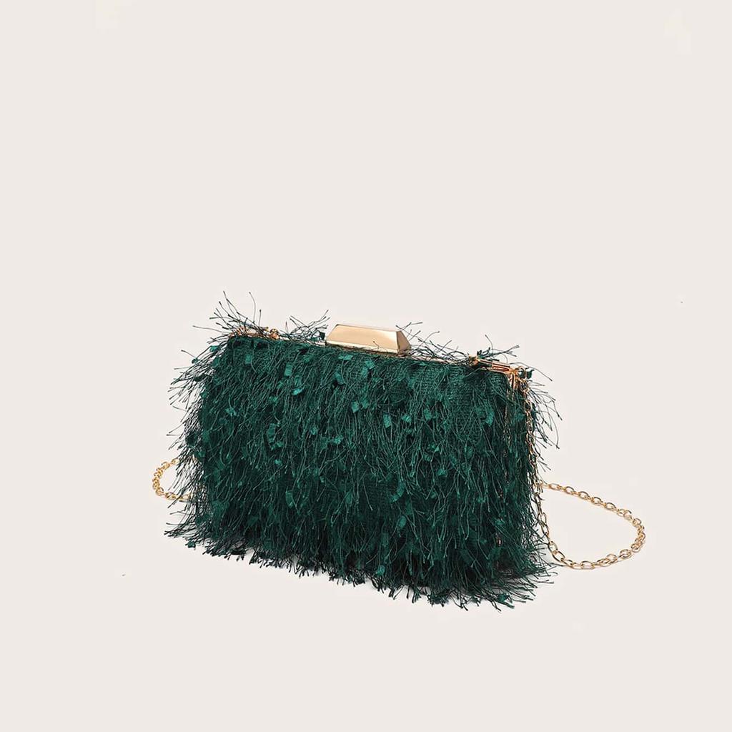 Women's luxury designer evening bag  tassel  shoulder  crossbody  clutch  wedding party  square bags  chain bag