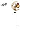 Solar Stake Lights for Walkways Christmas Crescent Light Moon Snowman Garden Waterproof Night Scene Atmosphere LED Pathway Lamp Outdoor Yard