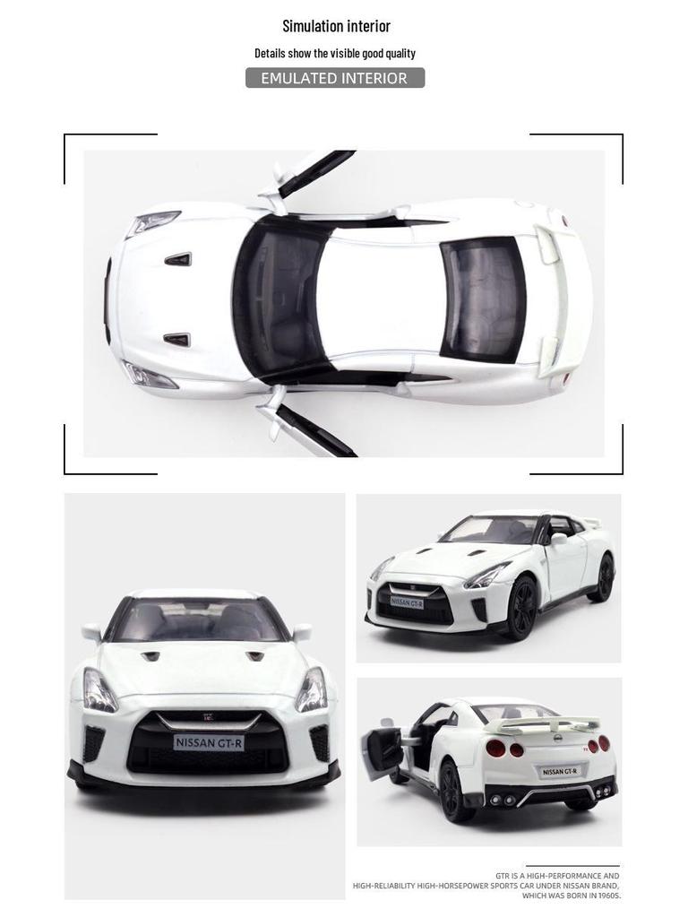 Boxed 5-inch 1:36 Nissan GTR R35 Alloy Car Model Toy & Collectible