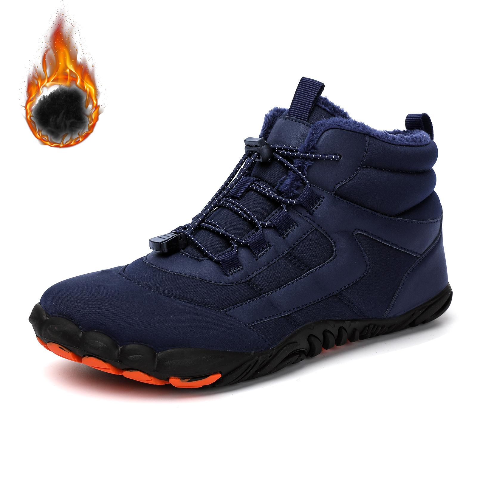 

Зимние новые уличные походные пятипалые альпинистские хлопковые туфли мужские парные бархатные хлопковые ботинки женские теплые зимние ботинки Size 47