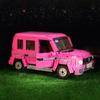 LOZ 1129 Model pojazdu różowy samochód terenowy drzwi otwierane Jeep Taxi Bus 3D DIY Mini bloki cegły zabawka budowlana bez pudełka