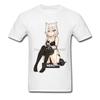 Neko Waifu Ahegao Girl T-shirts Otaku Senpai Nerdy Unisexga Harajuku Cat Tshirt Pin Up Japanese Comic Anime Popular Tees Unisex