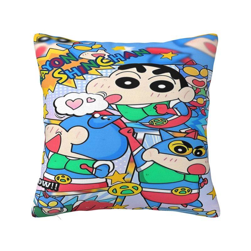 Custom Crayons Shins Chans Cartoon Nordic Pillow Cover Anime Manga Sofa Cushion 30cmx30cm