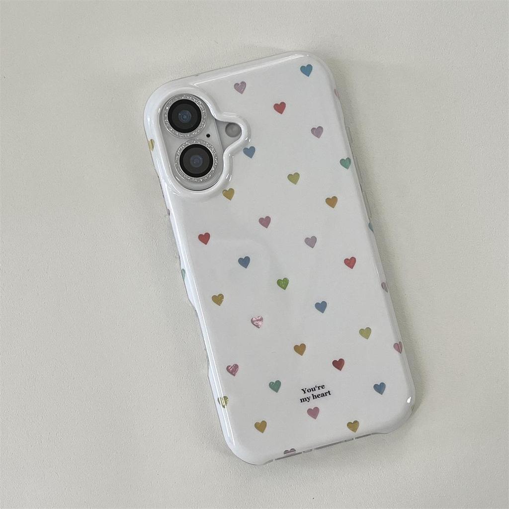 Premium Dual-Layer Heart Design Drop Protection Case for iPhone 14/13 PROMAX