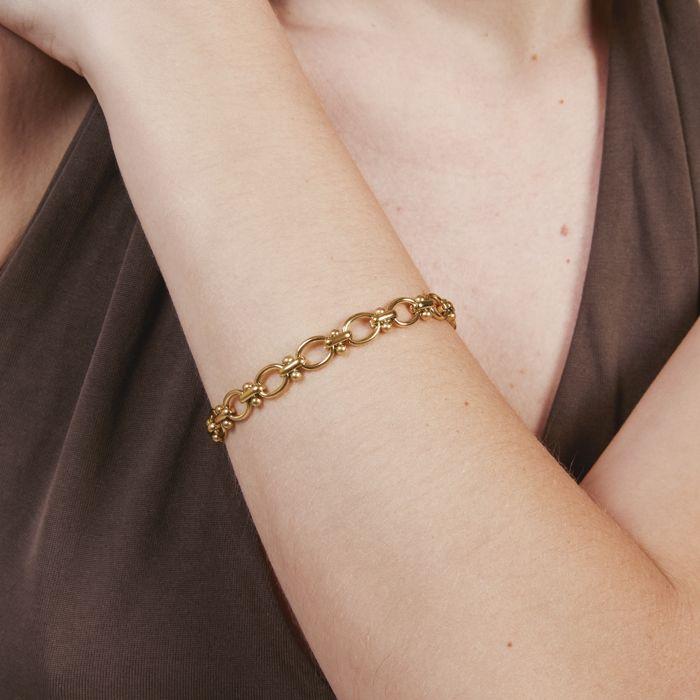 Bracelet - LUXENTER - Balil - Or jaune 18 carats - Turquoise - Acier doré