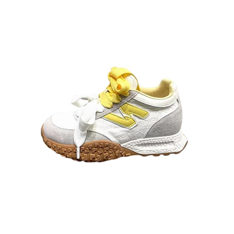 Thick-soled lace non-slip heightening Forrest Gump shoes women's spring and summer 2025 retro casual sports shoes small German training shoes