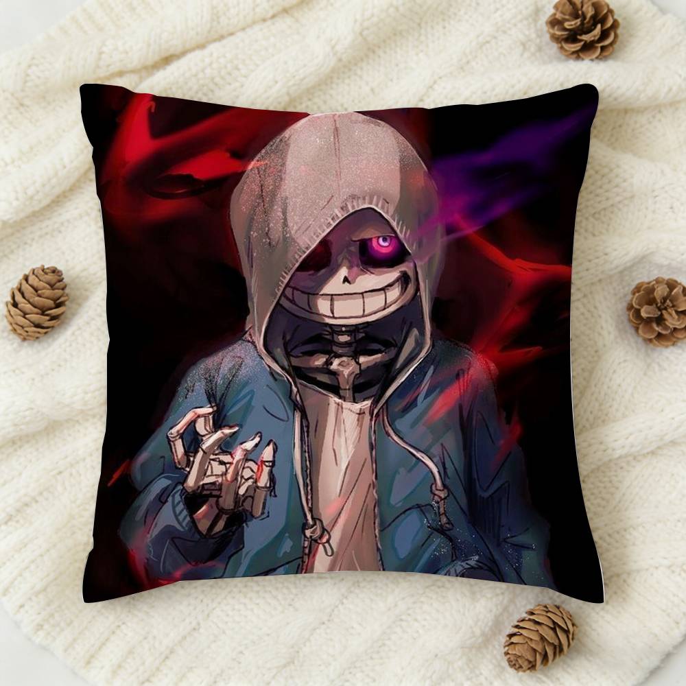 UUndertale Game Doublesided Printed Square Decorative Cushion Cover for Sofa Living Room Home Decor