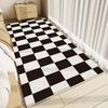 Modern Style Rugs For Bedroom Thicken Plush Living Room Decoration Plaid Carpet Fluffy Sofy Bedside Floor Mat Study Washable Rug