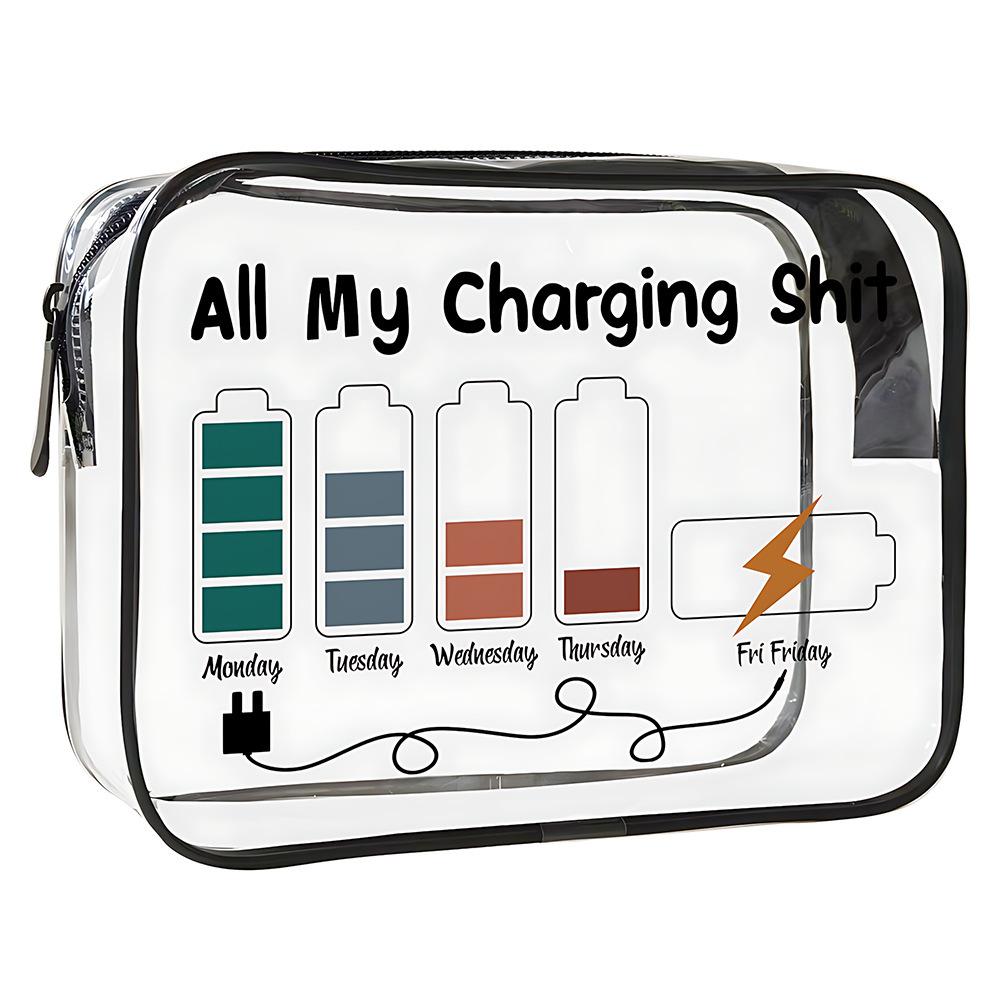 Transparent Casual Handbag for Men & Women - Foldable Lightweight Travel Toiletry Organizer with Zipper Closure & Carry Handle