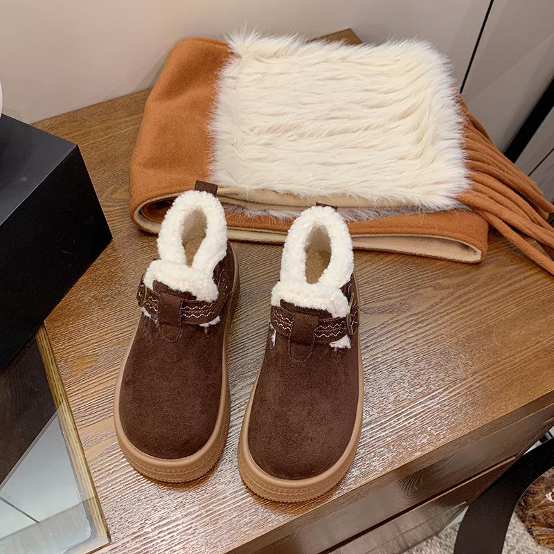 

Women s thick soled winter fur one lightweight warm anti cold padded snow boots non-slip wear casual sneakers cotton boots 40