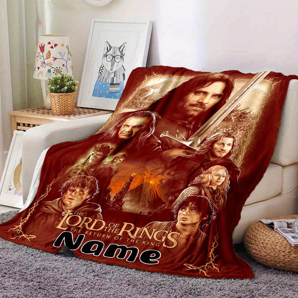 Lord Of The Rings The Return Of The King Flannel Blanket With Customizable Name Comfortable In All Seasons Suitable For Sofas Beds Travel Camping And