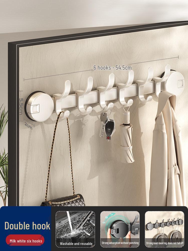 Traceless Suction Cup Wall Hook, No-Punch Strong Vacuum Hook for Door and Bathroom Storage