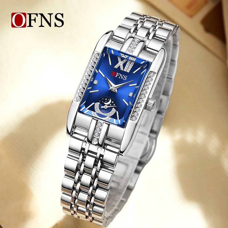 Ofns 1633 Elegant Ladies Quartz Watch Water-resistant Steel Bracelet Casual Fashion Business Watches For Woman Montre Femme