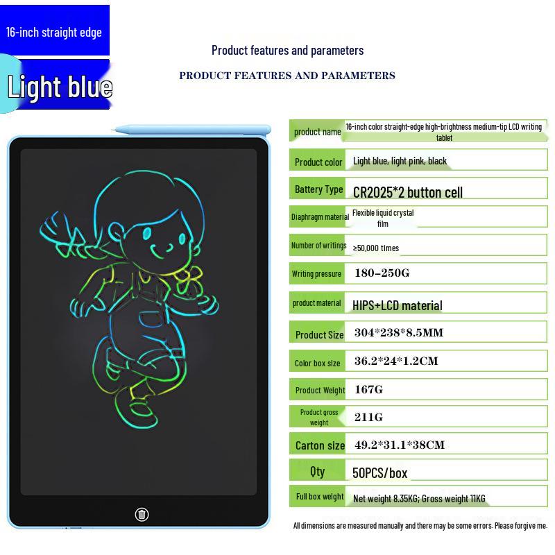 Kids' LCD Drawing Tablet - 6.5/8.5/10/12 Inch with One-Click Clear Screen