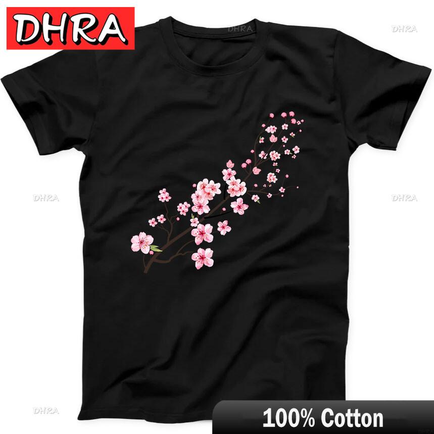 

Cherry Blossom with Watercolor Tree Flower Funny Gift Tee Black T Shirt Stylish Bold Shirt Clothing for Unisex TShirt Female Chile 4XL