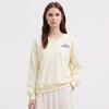 Shop   Women S Korean V NecK moVe Embroidery Daily SweatShirt Cream Oda wSh260 K