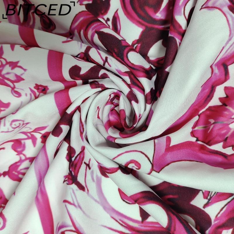 BITCED Spring Collection Bohemian-inspired Elegant Mid-Length Wide-Hem Printed Halter Neck Dress