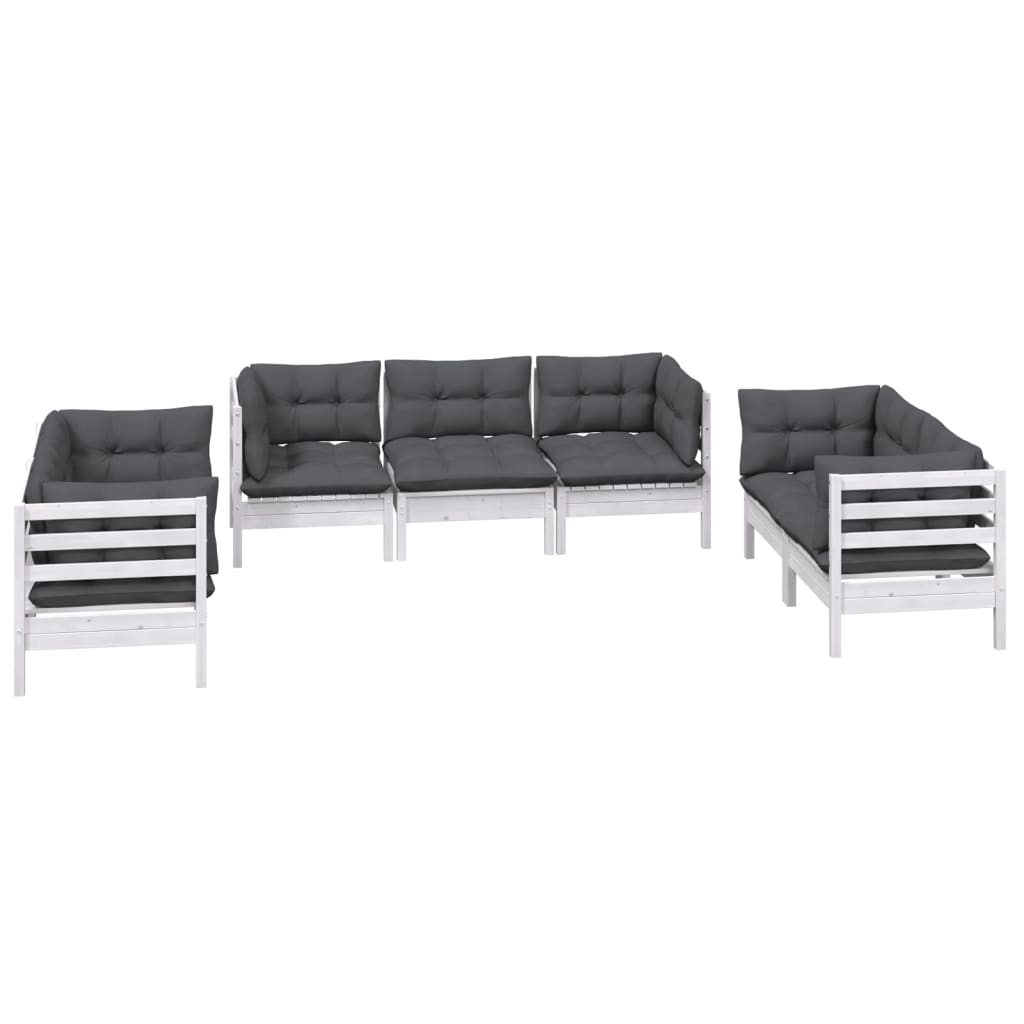 7 Piece Garden Lounge Set with Cushions Solid Pine Wood