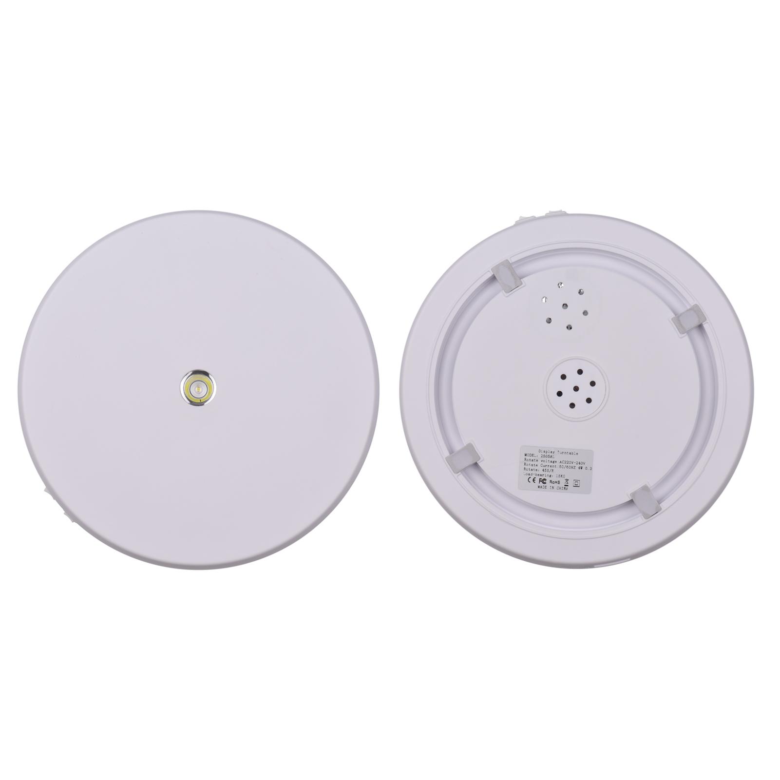 

Electric Motorized Photography Turntable 360 Degree Rotatable Display with LED Light for Product Shooting Jewelry Watch EU Plug белый