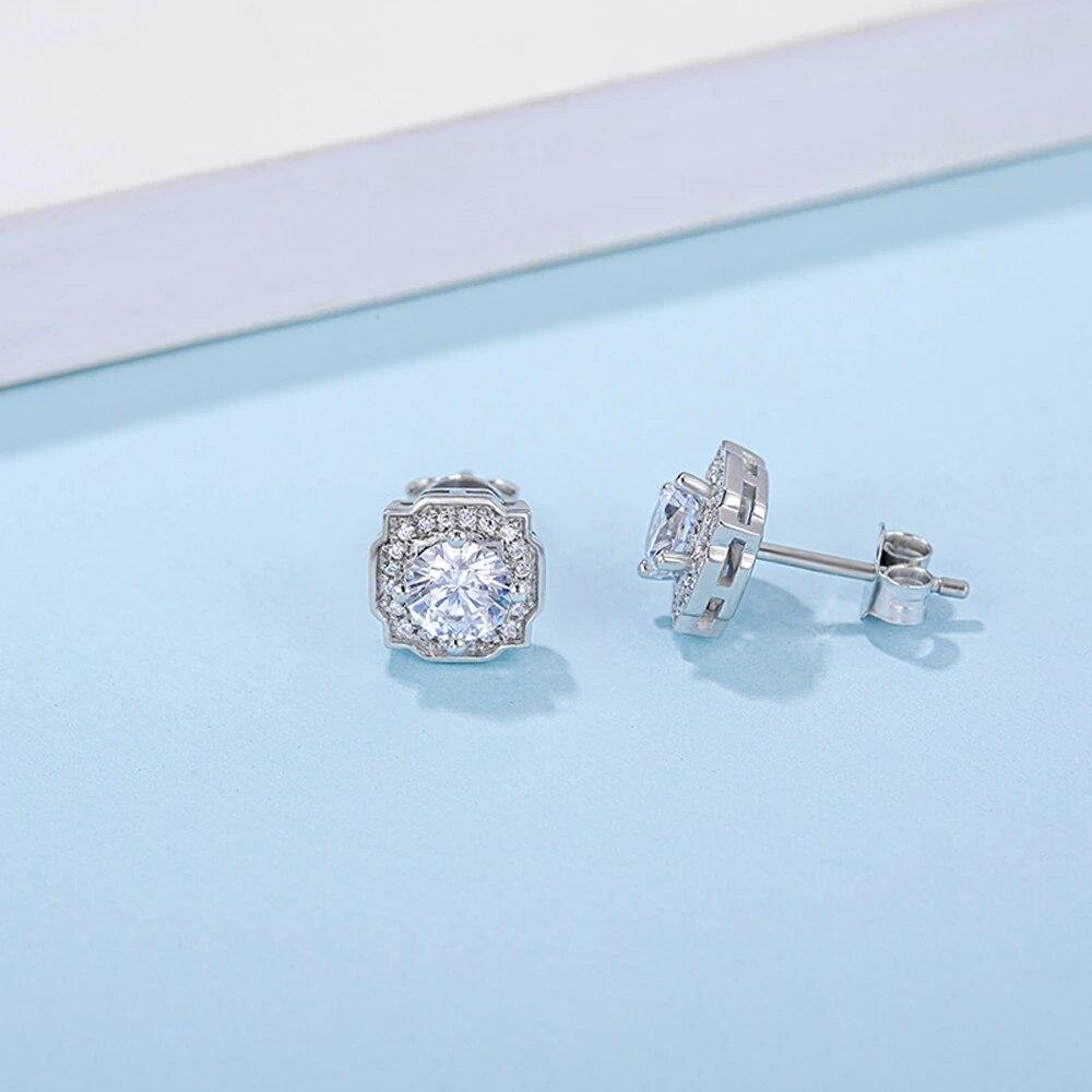 D Culoare 0,5ct Moissanite S925 Cercei de nunta din argint Sterling pentru femeie Fine Pass Diamond Test GRA Bijuterii Cadou