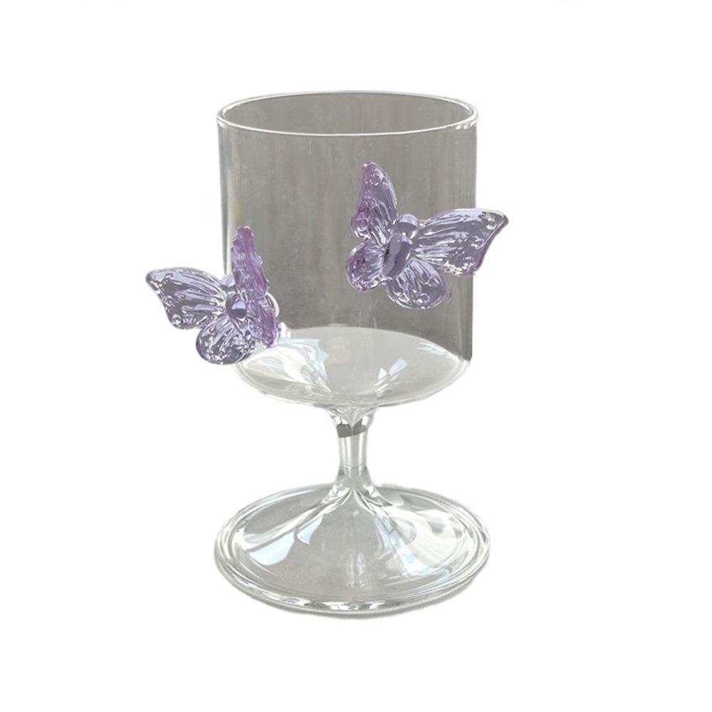 Decorative INS Butterfly Wine Glass INS Champagne Drinkware Glasses High Legged Glass Cup Women