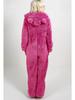 2024 Trendy European/American Fleece-Lined Hooded Jumpsuit Pajamas for Women - 22 Colors Available