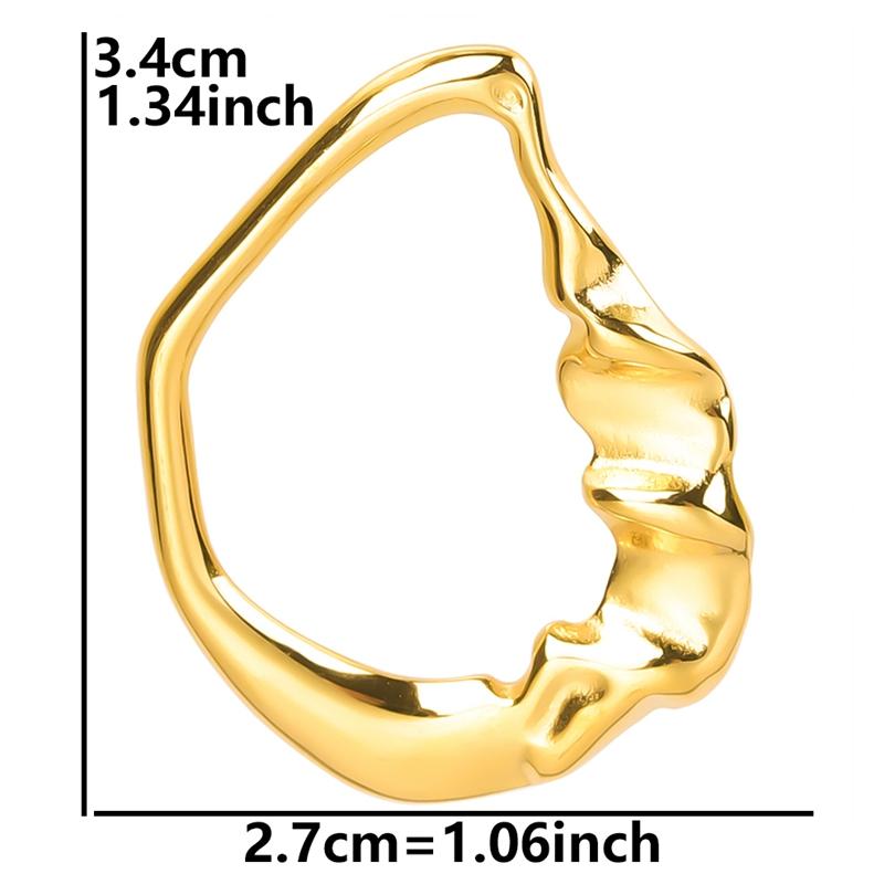 6 Stück/Los Unregelmäßige Geometrische Hohlverbinder Anhänger Edelstahl Charms Für Schmuckherstellung Zubehör Goldfarbe Oval Rund