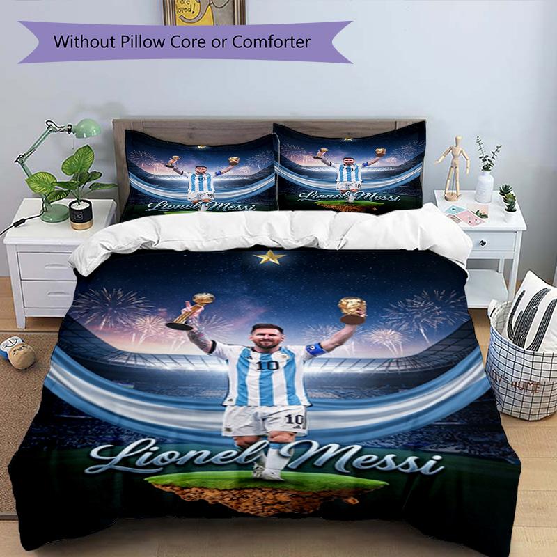 Messi Lionel Messi World Cup Champion Personalized Name Bedding Set,Premium Bed Linen for Bedroom Home Decoration,Perfect Collectible Gift for Messi F