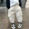 Boys' Cargo Trousers - Spring & Autumn 2025, Casual Korean Style for Small & Medium Children