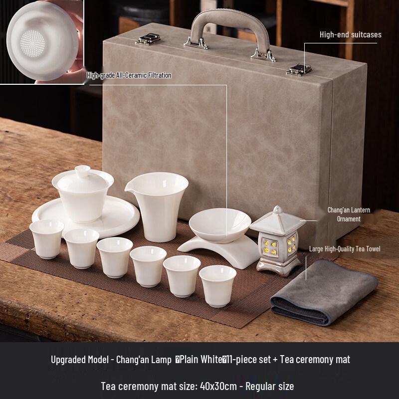 Ru Han Light Luxury Ceramic Gaiwan Tea Set