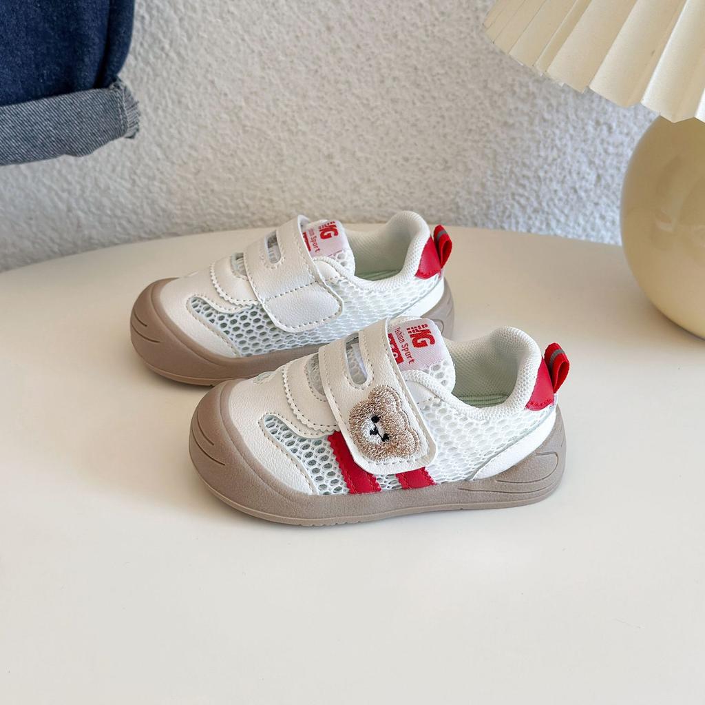 Baby toddler shoes spring 2025 new baby shoes baby shoes autumn classmates children bear embroidery