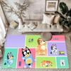 I tappeti quadrati Bluey's Playful Pals sono un'ottima scelta per soggiorni, camere da letto, arredamento della casa e come regali.