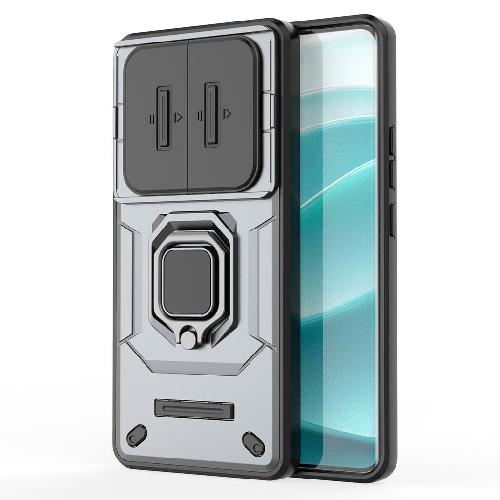 For Xiaomi Redmi Note 14 Pro 5G/Poco X7 5G Case PC+TPU Kickstand Phone Protector with Lens Cover