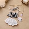 10cm doll Striped Camisole Set Tie Straps Lace Skirt Outfit Ruffled Hem Clothes