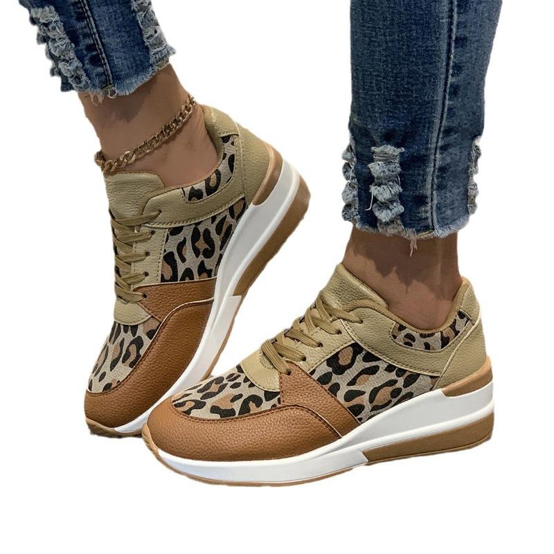 Spring and autumn new color matching lace-up wedge heel platform women's single shoes large size rhinestone sports and leisure shoes women