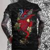 Men's Retro Tattoo Style T-shirt Trend 3D Printing Street Short Sleeved Hip-hop Punk Style Men's T-shirt Oversized Mens Clothing