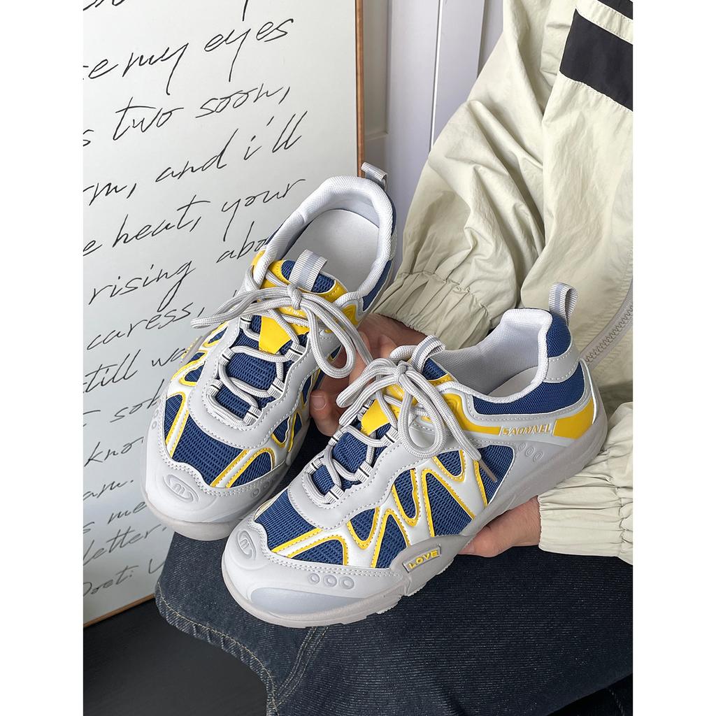 Mesh breathable color matching dad shoes girl 2025 new summer mesh breathable German training shoes sports and leisure Forrest Gump shoes