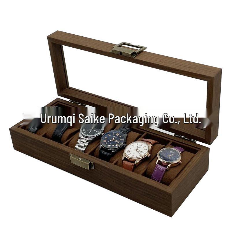 Carbon Fiber 6-Slot Wooden Watch Display Box