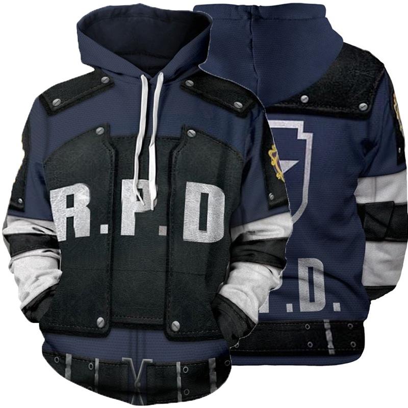 Evil Hoodies Resident Leon Scott Kennedy 3d Printed Pullover Cosplay Jacket Coat