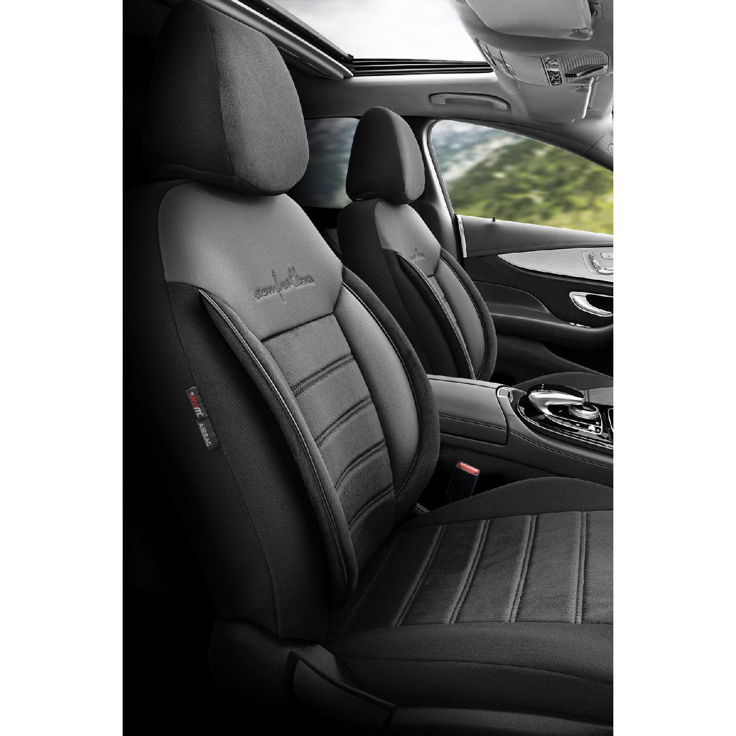 

Comfortline Design Collar Feather Suede Чехол на автомобильное сиденье с дополнительной поддержкой Полный комплект Premium - черный