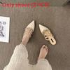 French Chic Low Heel Sandals With Studded Details For Daily Wear